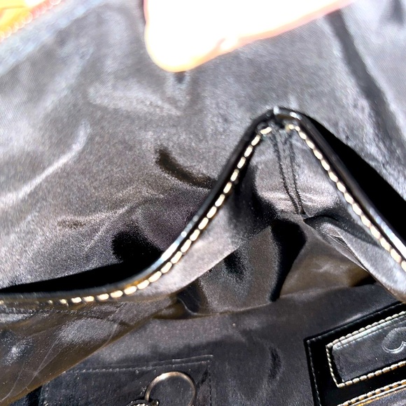 EUC Giani Bernini black satchel with clean separate zipped compartments GB logo - Picture 3 of 9